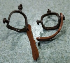 1960’s-70’s Marx Johnny West Pair of Brown Spurs w/Straps Nice Cond
