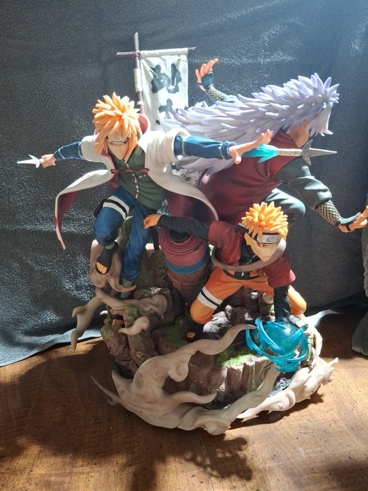 Naruto Uzumaki Jiraiya & Minato Namikaze Action Figure Statue Naruto Collectible