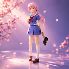 17cm Mirai Nikki Gasai Yuno Standing Pose Anime PVC Figure Desktop Collectible