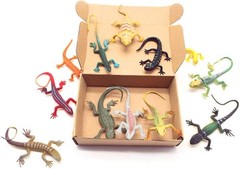 12 Pcs Artificial Reptile Lizard Figures Colorful Fake Lizard Educational Toys