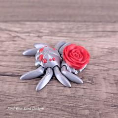 3D printed Rose Spider Articulated Flexi Fidget Gift 2″ long Holiday Gift
