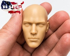 1/6 Unpainted Bald Male Head Sculpt For 12″ Hot Toy PHICEN Figure Custom Kitbash