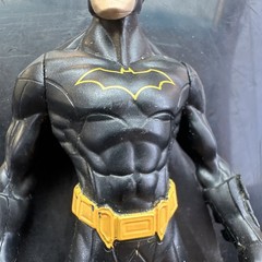 Batman Black Suit Action Figure w/ Cape Black Yellow Plastic