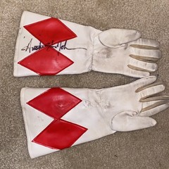 SIGNED BY AUSTIN ST JOHN – VTG ORIGINAL MMPR POWER RANGERS GLOVES RED RANGER