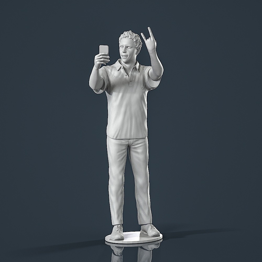 Unpainted Painted resin figurine. Man guy fan supporter 1/18 1/24 1/43 1/32