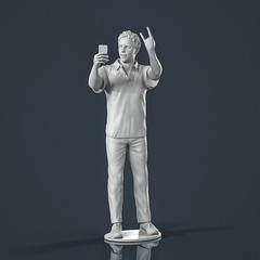 Unpainted Painted resin figurine. Man guy fan supporter 1/18 1/24 1/43 1/32