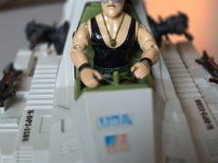 Vintage GI Joe Sgt. Slaughter with triple T Tank 1986 Hasbro