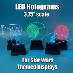 LED Holograms for Star Wars Themed Displays – 3.75″ Scale fits Vintage to Modern