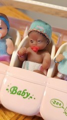 Zuru My Mini Baby(Awake Triplets)Series 1 w/Stroller, Bunny Chairs, Book & More!