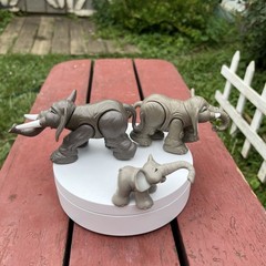 Fisher Price Elephant Animal Families Figures Lot Posable Zoo Set of 3 Vintage