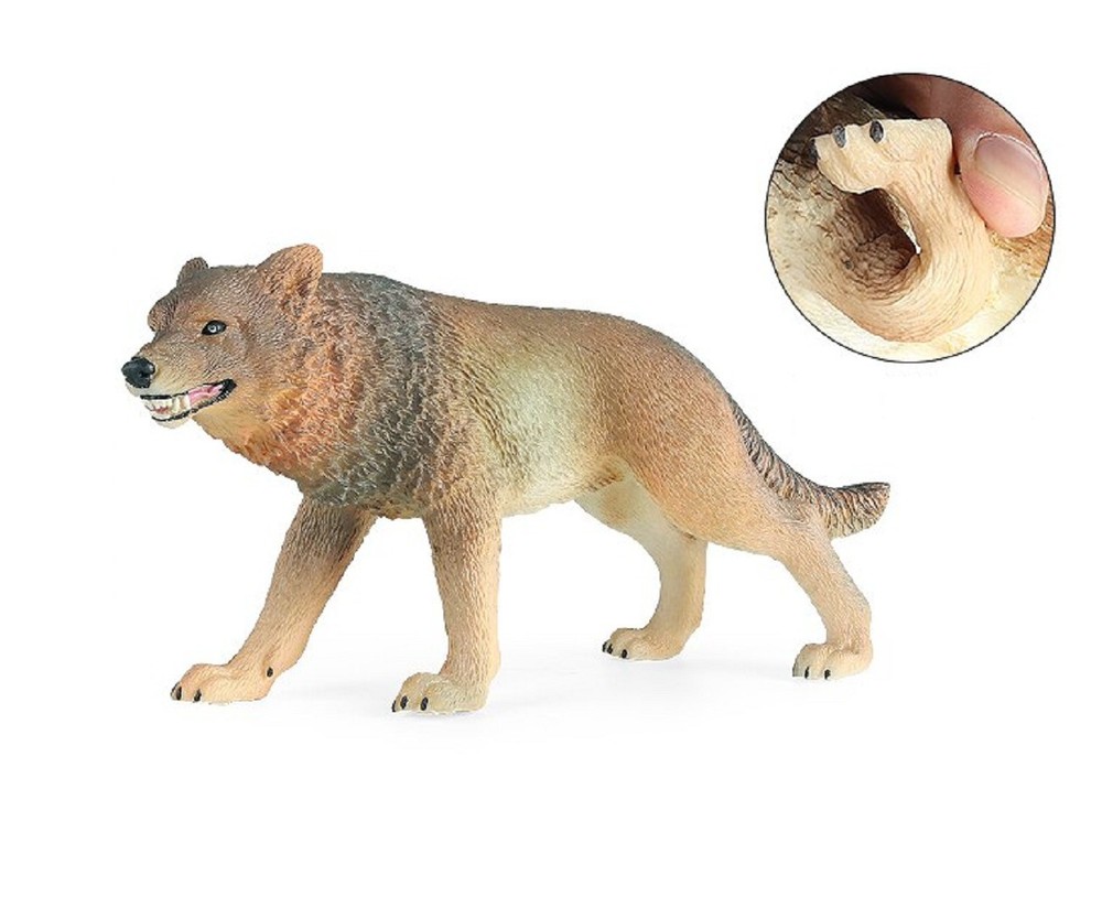 25cm Dhole Wolf PVC Toy Cuon Alpinus Wild Animal Figure Doll Kids Gift