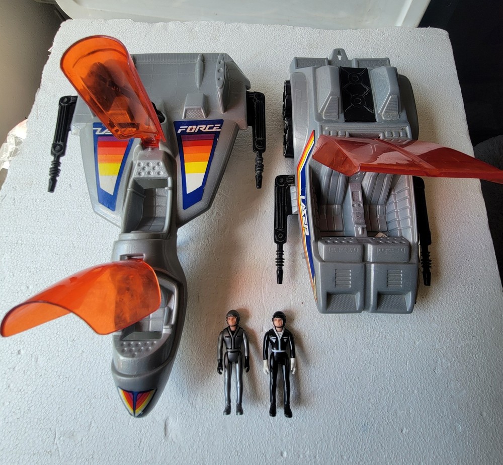 Vintage 1980s Laser Force Vehicle Lot Space Plane & Assault Vehicle Land Cruiser