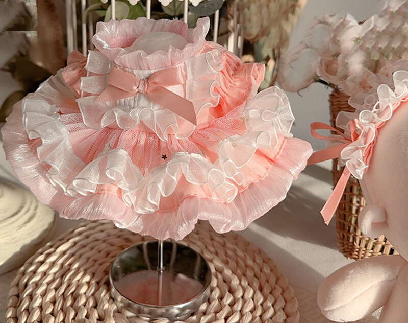 New For Plush toy 10cm/15cm/20cm/40cm Doll Clothes Dress Hairband Set Dress Up