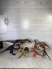 Lot of 8 Jurassic World Dinosaur Figures T Rex Spinosaurus Triceratops