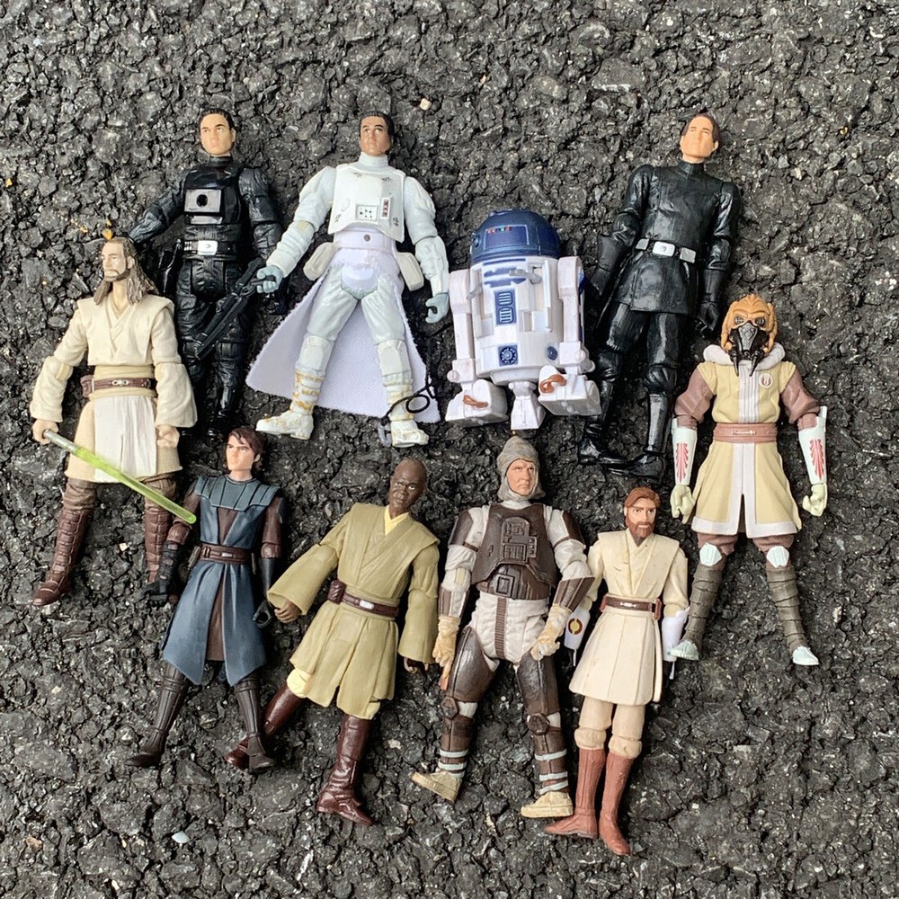 LOT 10 STAR WARS HAN SOLO Snow trooper CAD BANE Death Star OBIWAN FIGURE Rare