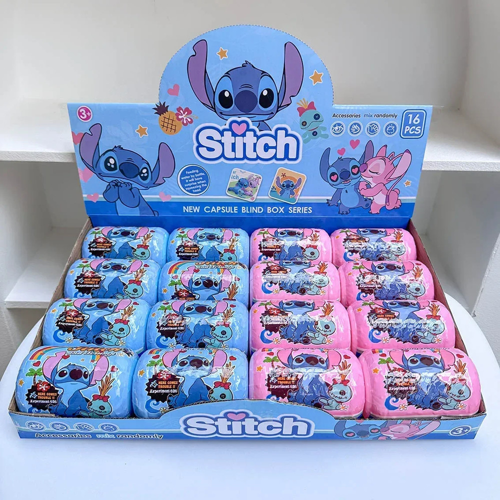 Stitch Mystery Capsule Blind Box, Random Mini Figure Set, Kids Surprise Toy Gift