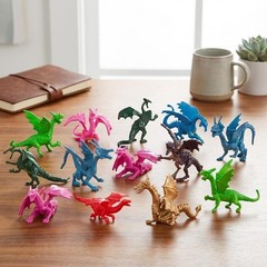 Mini Dragon Toy Figures – (Pack of 36) 2 Inch Plastic Rubbery Dragon Figurines i