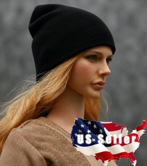 1/6 Black Knit Beanie Hat For 12″ Hot Toys PHICEN Male Female Figure Accessories