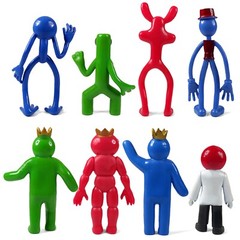 8Pcs Rainbow Friends Action Mini Figures Toy Game Character Doll Blue Monster