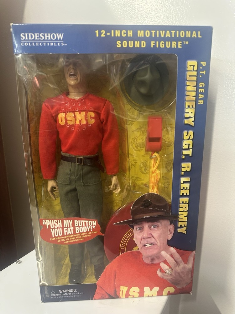 USMC P.T. GEAR GUNNERY SGT. R. LEE ERMEY 12 INCH MOTIVATIONAL SIDESHOW. T-2