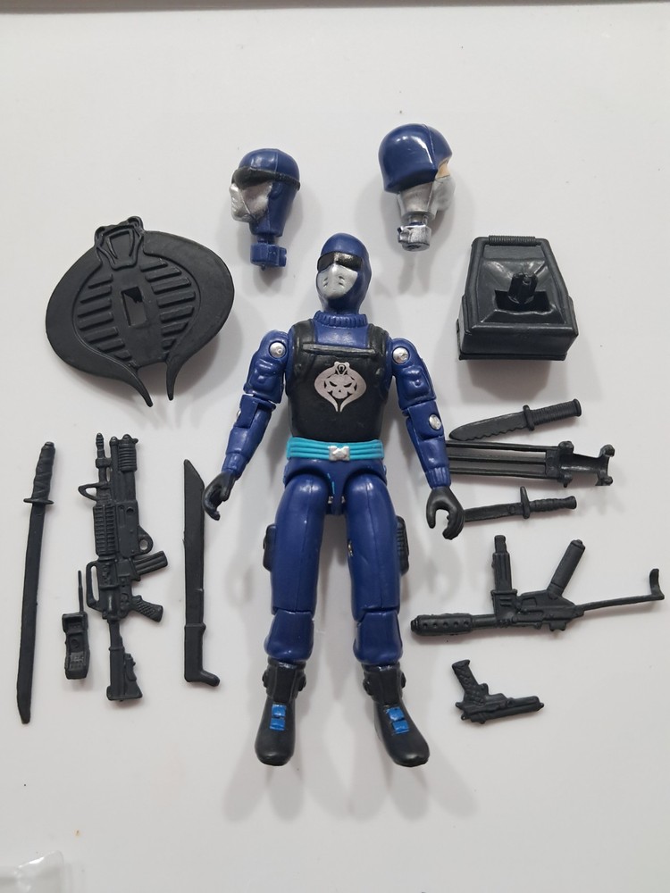 Gi Joe Black Major Snake Eyes Cobra Invasor Trooper Light Blue Belt Silver Sigil