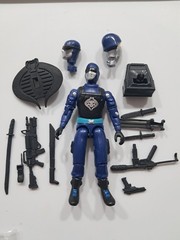Gi Joe Black Major Snake Eyes Cobra Invasor Trooper Light Blue Belt Silver Sigil