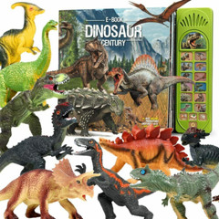 Dinosaur Toys with Sound Books Dino Animal Figures Toy,Q & A Sound Book For Kids