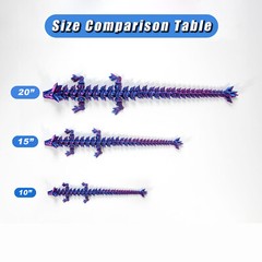 3D Printed Dragon Crystal Articulated Dragon Desktop Fish Tank Decor Fidget Toys