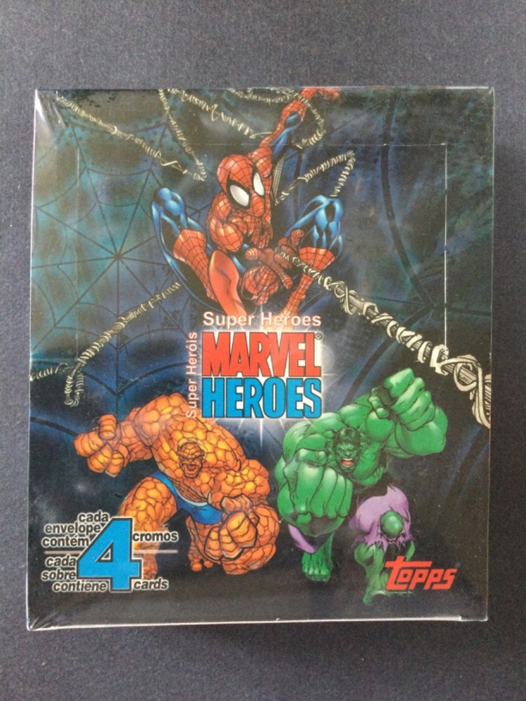 2001 TOPPS BRAZIL MARVEL HEROES SUPER HEROES SEALED BOX (24 PACKS) IN PORTUGUESE