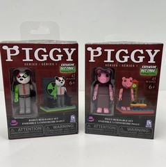 Roblox Piggy Bundle Mini Figures, Plush, Piggy Bank Case, & 2 New Building Sets
