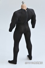 1/12 Black Ice Silk Elastic Bodysuit Clothes Fit 6” Male Action Figure Body Toy
