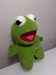 Vintage 1987 Baby Kermit Plush Toy Collectible Jim Henson Muppets Stuffed Frog
