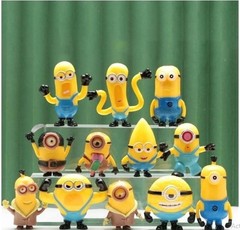 12pcs PVC For Kids MiniToy Birthday Gift Minions Models Cake Décor, Style B-NEW