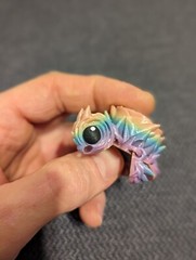 Rose Turtle 3D Printed Articulated Keychain Turtle Eyes Is Hand Painted..
