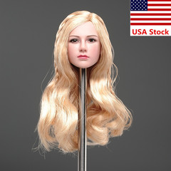 1/6 Female Blonde Curly Hair Beauty Girl Head Sculpt Fit 12” TBL Action Figure