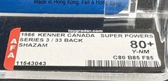 1986 SHAZAM AFA 80+ Kenner DC SUPER POWERS Canada 33 Back Series 3
