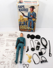 Marx Captain Maddox Fort Apache Fighters FAF Action Figure in Box 1960’s Toy