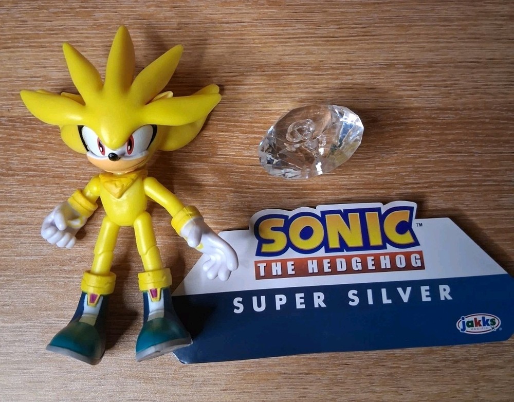 Sonic the Hedgehog SUPER SILVER 4″ Figure Emerald Jakks Pacific