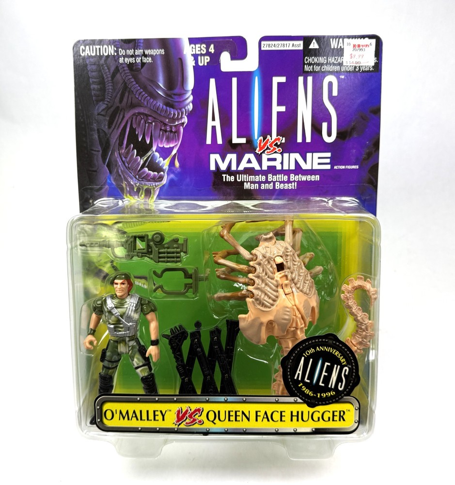 O’Malley vs Queen Face Hugger Vintage Aliens vs Marine Set New 1996 Kenner