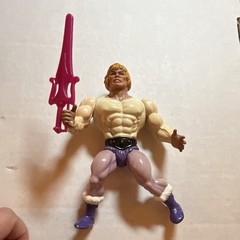 Lot of 2 Mattel He-man Toy Action Figured with Weapon Accessories 1980s