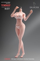 YM507 1/6 Big Bust Slender Waist Muscular Female Body Pale+Details 12” Figure