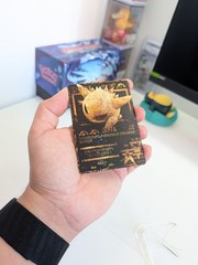 Gengar Black Gold Metal Collector Card Textured Unofficial Display