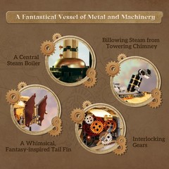 PANTASY Steampunk Airship Model Kit for Adults, Dual-Layer Zeppelin Large