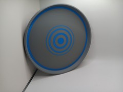 Retro Original Tron style identity disk full size (power-up) Grey/Blue ID Disc