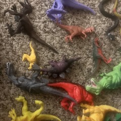 Large Mixed Lot of 41 Vintage Dinosaurs Lion animals Toys Figures 3” To 9” Dinos