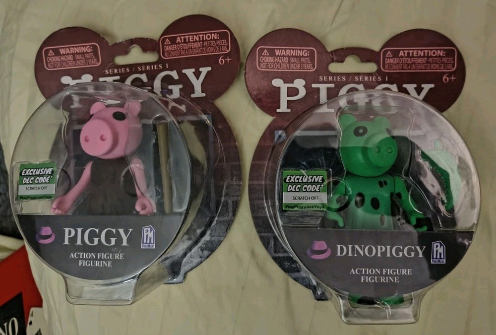 1 Piggy & 1 Dinopiggy Minifigure Figurine, Series 1 Phat Mojo, New, Come As Pair