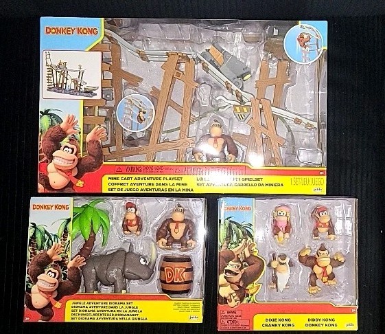 World Of Nintendo DONKEY KONG BUNDLE – Mine Cart Adventure Playset / Jungle…