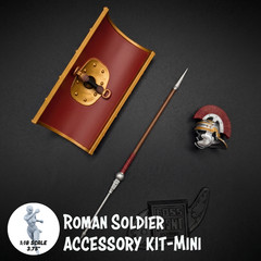 1:18 Scale Roman Soldier Mini Gear Kit (Roman Shield, Sword-Spear Pack for 3.75″