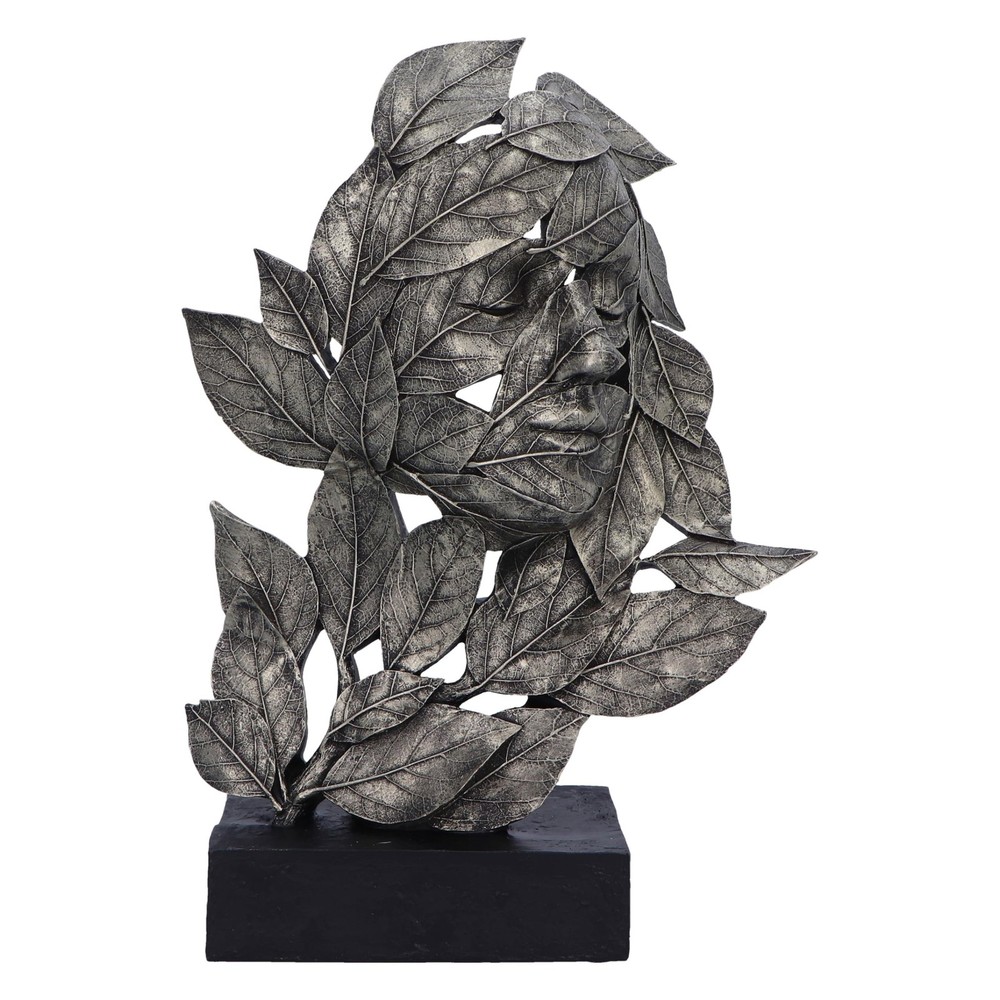 Nemesis Now Natural Emotion – Peace 32cm, Resin, Silver, Face in Leaves Nature S