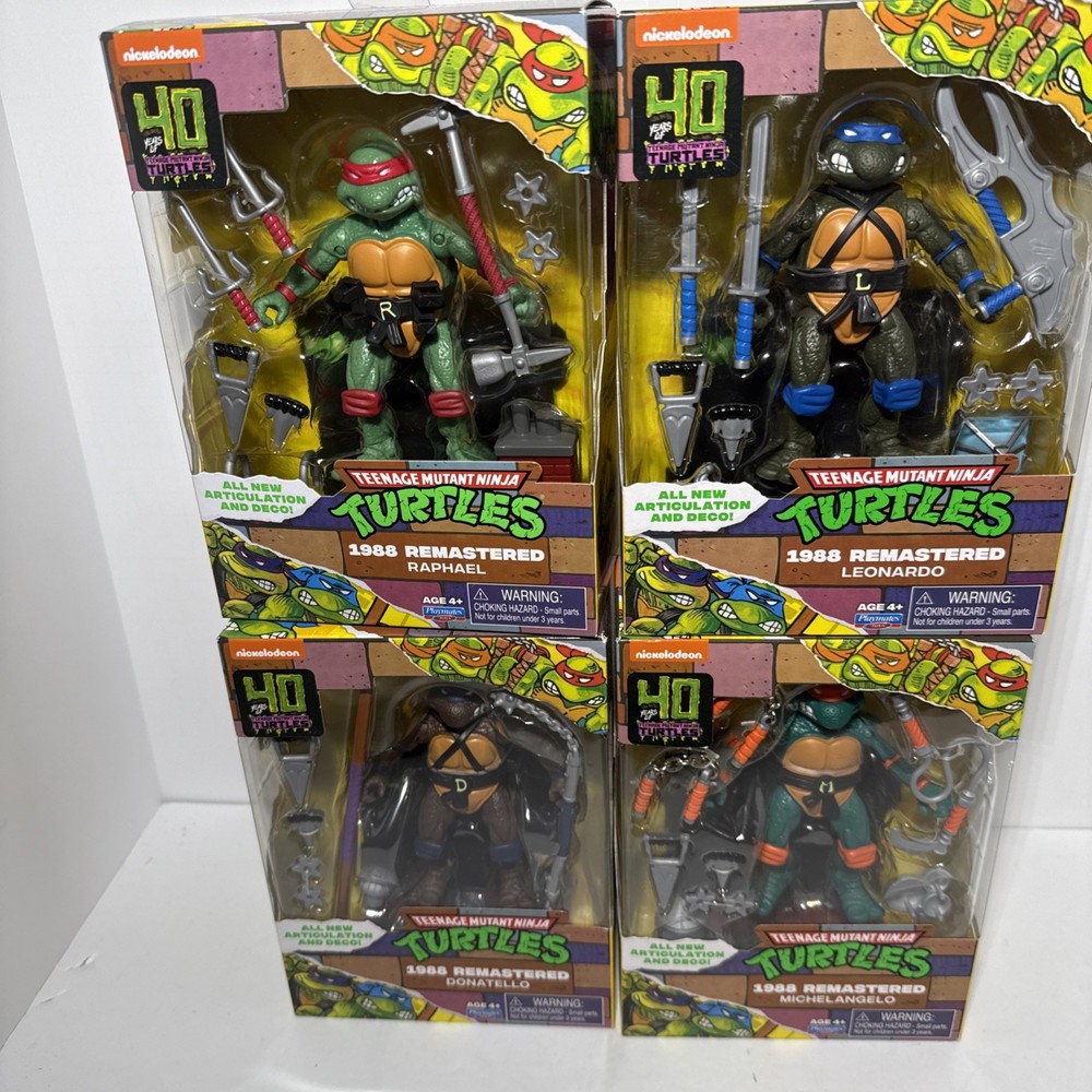 TMNT 1988 REMASTERED PLAYMATES SET OF 4 NINJA TURTLES 2024 40TH ANNIVERSARY Seal